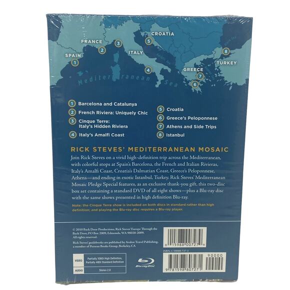 Rick Steves' Europe Mediterranean Mosaic Blu-ray+DVD 2010 8 Travel Episodes New - Picture 4 of 10